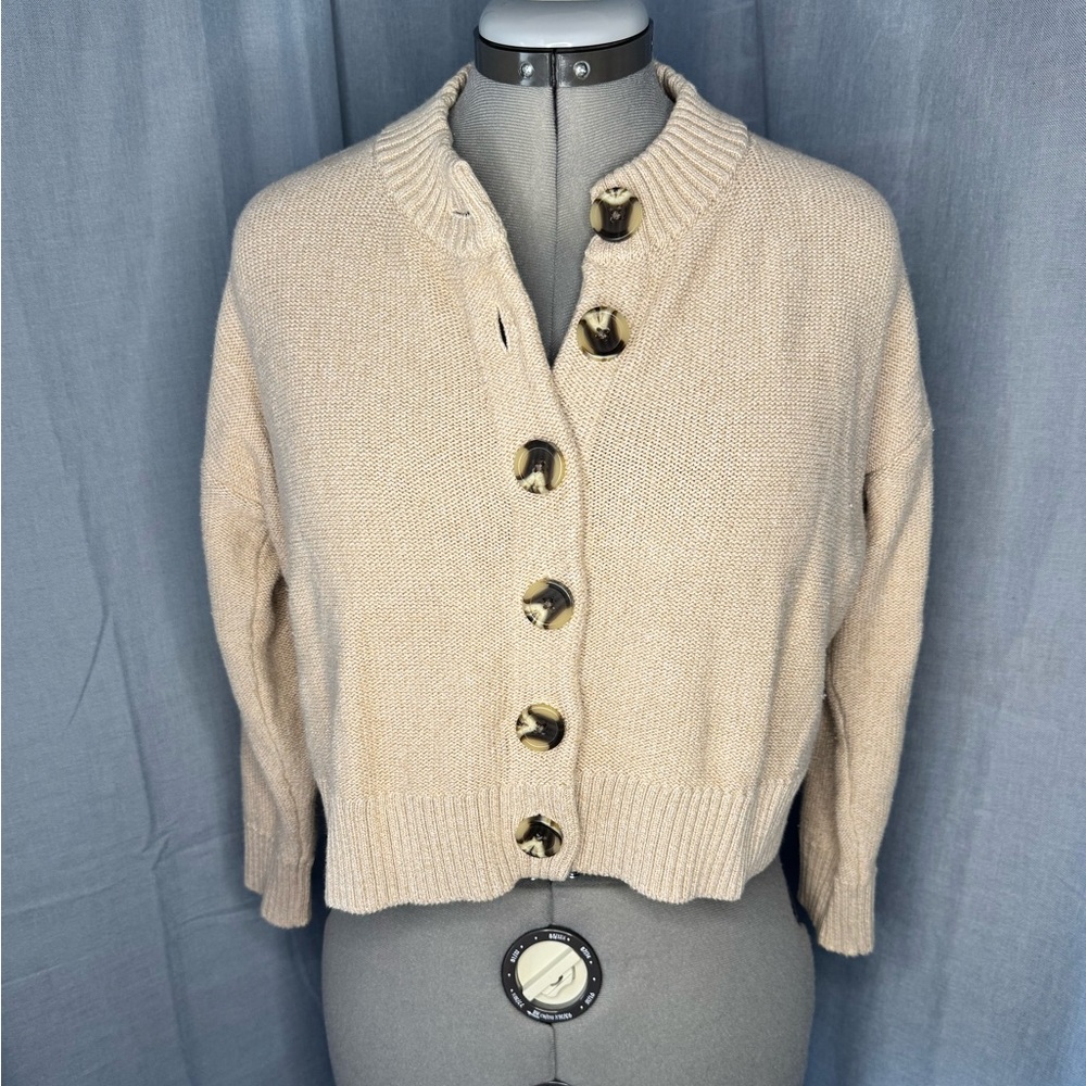 Quince Cream Button-Up Cardigan